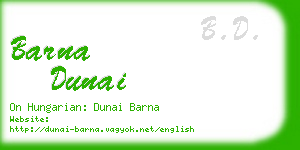 barna dunai business card